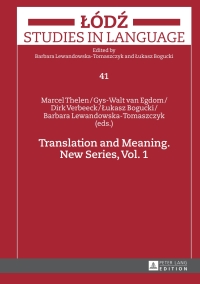 صورة الغلاف: Translation and Meaning 1st edition 9783631663905