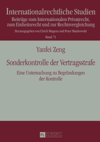 Cover image: Sonderkontrolle der Vertragsstrafe 1st edition 9783631666944