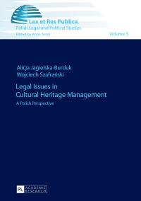 Cover image: Legal Issues in Cultural Heritage Management 1st edition 9783631670330
