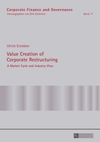 表紙画像: Value Creation of Corporate Restructuring 1st edition 9783631630938