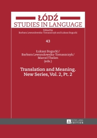 Imagen de portada: Translation and Meaning. New Series, Vol. 2, Pt. 2 1st edition 9783631670613