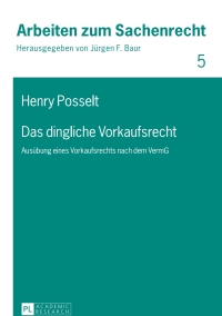 Cover image: Das dingliche Vorkaufsrecht 1st edition 9783631608562