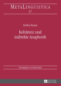 Cover image: Kohaerenz und indirekte Anaphorik 1st edition 9783631673508