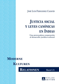 Cover image: Justicia social y leyes canónicas en Indias 1st edition 9783631674147