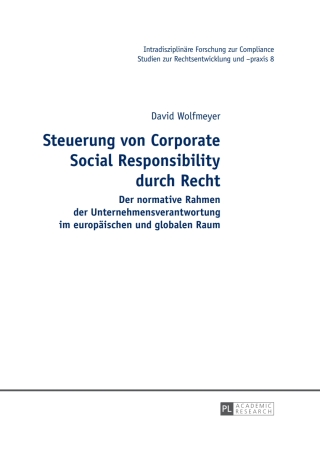 Cover image: Steuerung von Corporate Social Responsibility durch Recht 1st edition 9783631672938