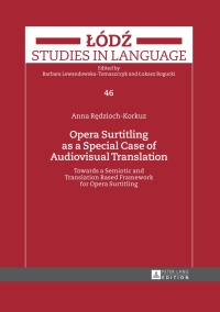 Cover image: Opera Surtitling as a Special Case of Audiovisual Translation 1st edition 9783631676097