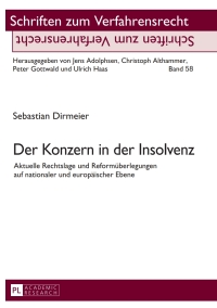 Cover image: Der Konzern in der Insolvenz 1st edition 9783631679302