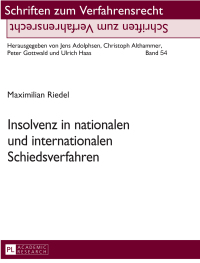 Imagen de portada: Insolvenz in nationalen und internationalen Schiedsverfahren 1st edition 9783631665718