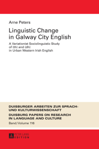 Cover image: Linguistic Change in Galway City English 1st edition 9783631671788