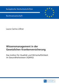 Omslagafbeelding: Wissensmanagement in der Gesetzlichen Krankenversicherung 1st edition 9783631671054
