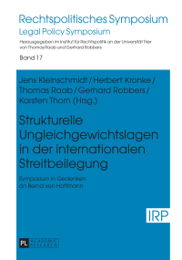 Omslagafbeelding: Strukturelle Ungleichgewichtslagen in der internationalen Streitbeilegung 1st edition 9783631670958