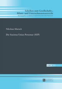 Cover image: Die Societas Unius Personae (SUP) 1st edition 9783631679197