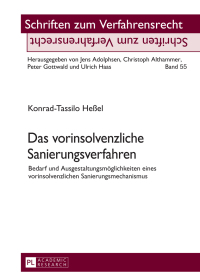 صورة الغلاف: Das vorinsolvenzliche Sanierungsverfahren 1st edition 9783631676196