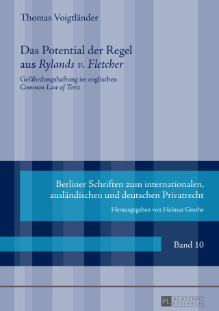 Cover image: Das Potential der Regel aus «Rylands v. Fletcher» 1st edition 9783631668016