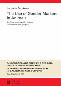 Immagine di copertina: The Use of Gender Markers in Animals 1st edition 9783631674574