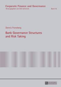 Cover image: Bank Governance Structures and Risk Taking 1st edition 9783631667132