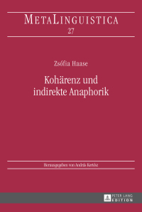 表紙画像: Kohaerenz und indirekte Anaphorik 1st edition 9783631673508
