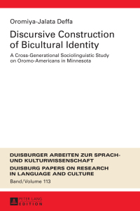 Imagen de portada: Discursive Construction of Bicultural Identity 1st edition 9783631673126