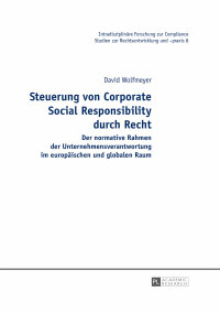Cover image: Steuerung von Corporate Social Responsibility durch Recht 1st edition 9783631672938