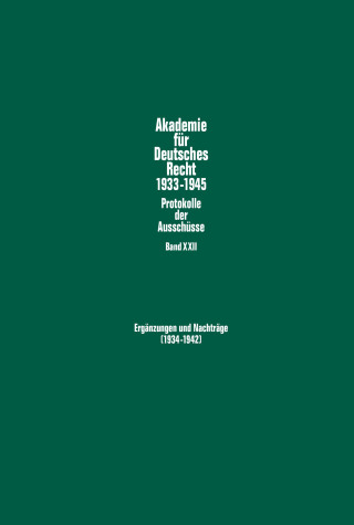 Cover image: Ergaenzungen und Nachtraege (1934–1942) 1st edition 9783631663486