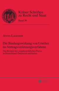 Imagen de portada: Die Bindungswirkung von Urteilen im Vertragsverletzungsverfahren 1st edition 9783631665602