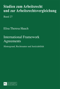 Imagen de portada: International Framework Agreements 1st edition 9783631664421