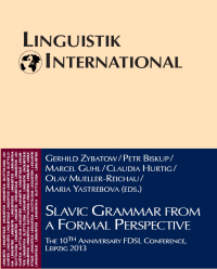Imagen de portada: Slavic Grammar from a Formal Perspective 1st edition 9783631662465
