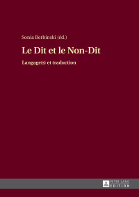表紙画像: Le Dit et le Non-Dit 1st edition 9783631661741