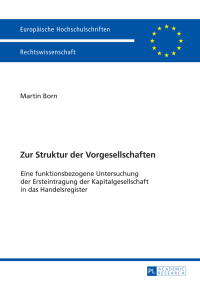 Immagine di copertina: Zur Struktur der Vorgesellschaften 1st edition 9783631660607