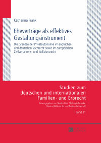 Imagen de portada: Ehevertraege als effektives Gestaltungsinstrument 1st edition 9783631660386