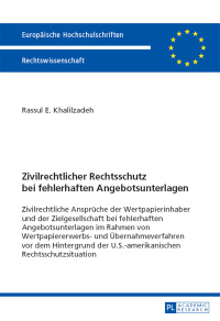 Cover image: Zivilrechtlicher Rechtsschutz bei fehlerhaften Angebotsunterlagen 1st edition 9783631659816