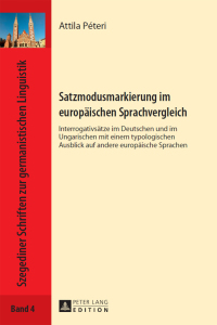 Cover image: Satzmodusmarkierung im europaeischen Sprachvergleich 1st edition 9783631659274