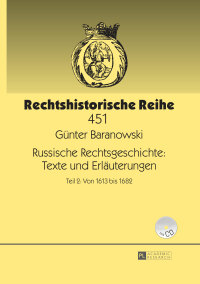 Omslagafbeelding: Russische Rechtsgeschichte: Texte und Erlaeuterungen 1st edition 9783631657850