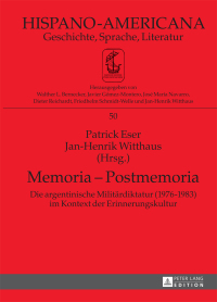 Imagen de portada: Memoria – Postmemoria 1st edition 9783631657614
