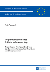 Cover image: Corporate Governance und Unternehmenserfolg 1st edition 9783631657232