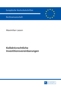 Cover image: Kollektivrechtliche Investitionsvereinbarungen 1st edition 9783631655603