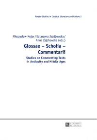 Titelbild: Glossae – Scholia – Commentarii 1st edition 9783631652503