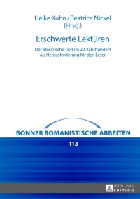 Cover image: Erschwerte Lektueren 1st edition 9783631652459