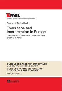 Imagen de portada: Translation and Interpretation in Europe 1st edition 9783631652923