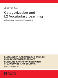 Cover image: Categorization and L2 Vocabulary Learning 1st edition 9783631650103