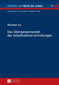 Cover image: Das Uebergangsmandat der Arbeitnehmervertretungen 1st edition 9783631651742
