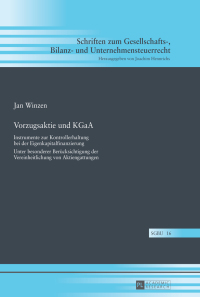 Imagen de portada: Vorzugsaktie und KGaA 1st edition 9783631650554