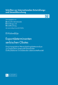 Cover image: Exportdeterminanten serbischen Obstes 1st edition 9783631649091