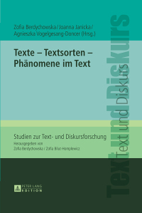 Omslagafbeelding: Texte – Textsorten – Phaenomene im Text 1st edition 9783631646151