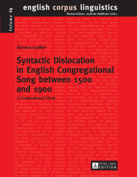 Cover image: Syntactic Dislocation in English Congregational Song between 1500 and 1900 1st edition 9783631645901
