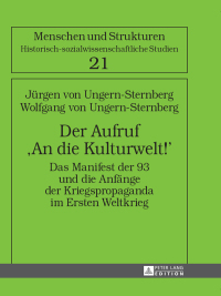 Imagen de portada: Der Aufruf «An die Kulturwelt!» 1st edition 9783631641675