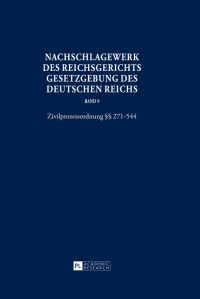 Cover image: Nachschlagewerk des Reichsgerichts – Gesetzgebung des Deutschen Reichs 1st edition 9783631641446