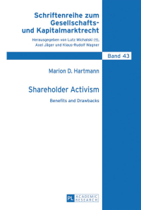 Cover image: Shareholder Activism 1st edition 9783631642931