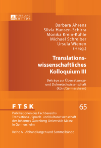 Imagen de portada: Translationswissenschaftliches Kolloquium III 1st edition 9783631634134