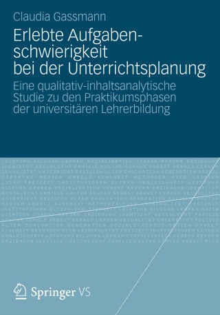 Imagen de portada: Erlebte Aufgabenschwierigkeit bei der Unterrichtsplanung 9783658002428